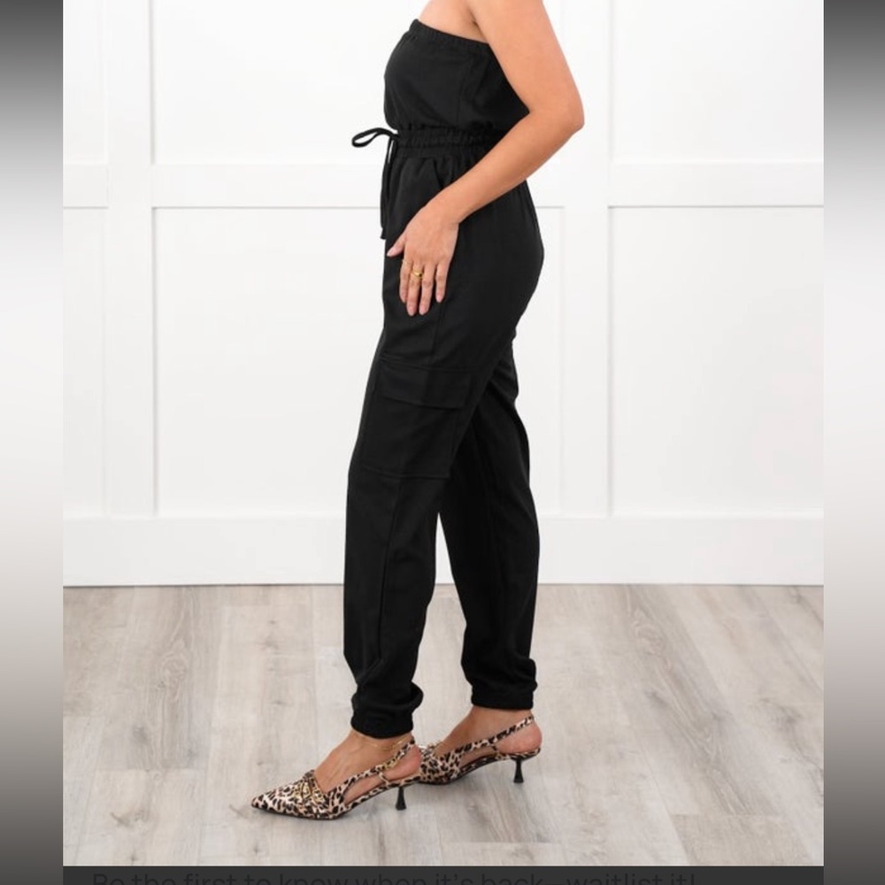 Love poem solid strapless cargo jogger jumpsuit size medium - Picture 13 of 16